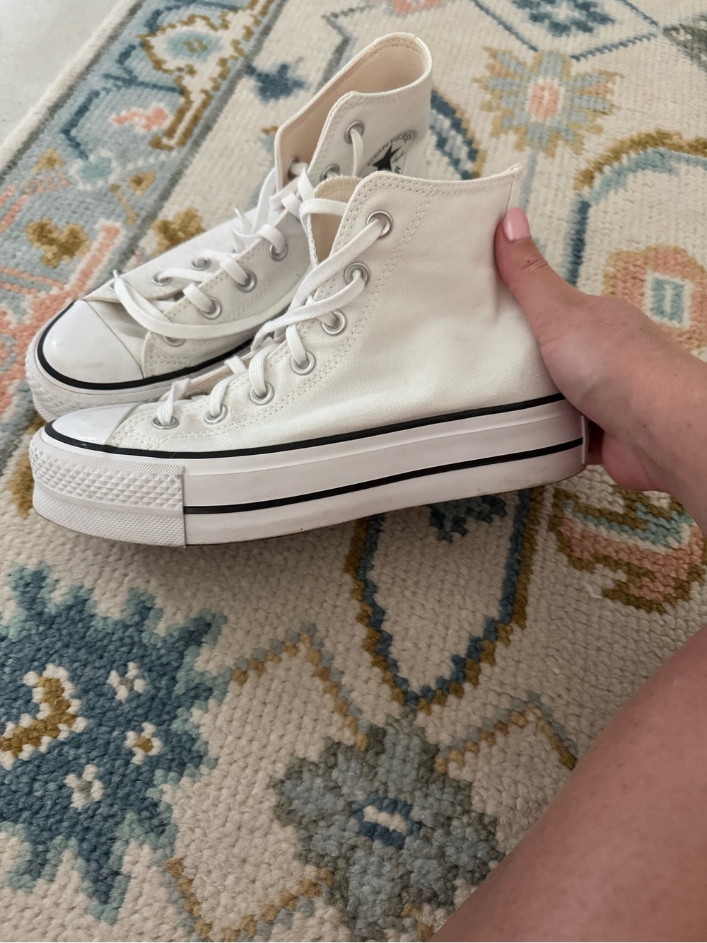 White High-Top converse Platform Sneakers